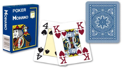 Карты для покера &quot;Modiano Poker&quot; 100% пластик, Италия, синяя 