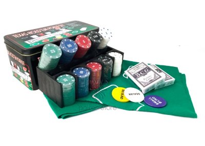 Набор для покера Holdem Lite 200 фишек с сукном Номиналы 1, 5, 25, 50, 100
Сумма номиналов = 7240